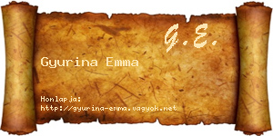 Gyurina Emma névjegykártya